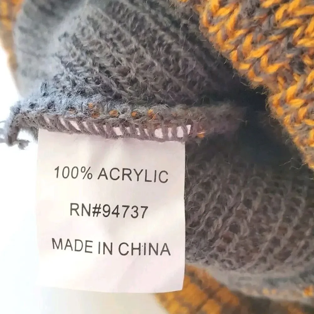 Teva Unisex Adult Knit Pom Winter Hat Cap Beanie‎ One Size Warm Orange Gray